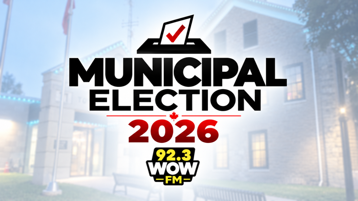 92.3 WOW FM Municipal Election 2026 graphic for the Smiths Falls mayoral candidate interviews